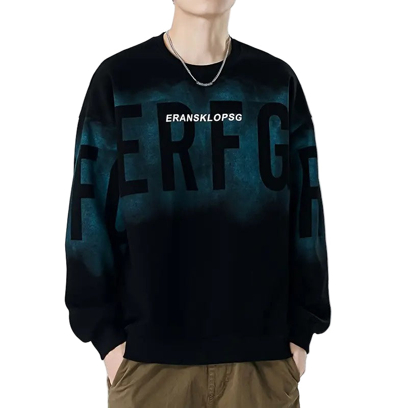 Męski Sweter z Grafiką z Okrągłym Dekoltem