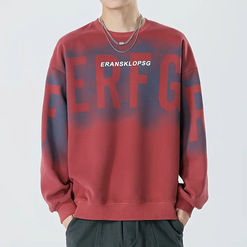 Męski Sweter z Grafiką z Okrągłym Dekoltem