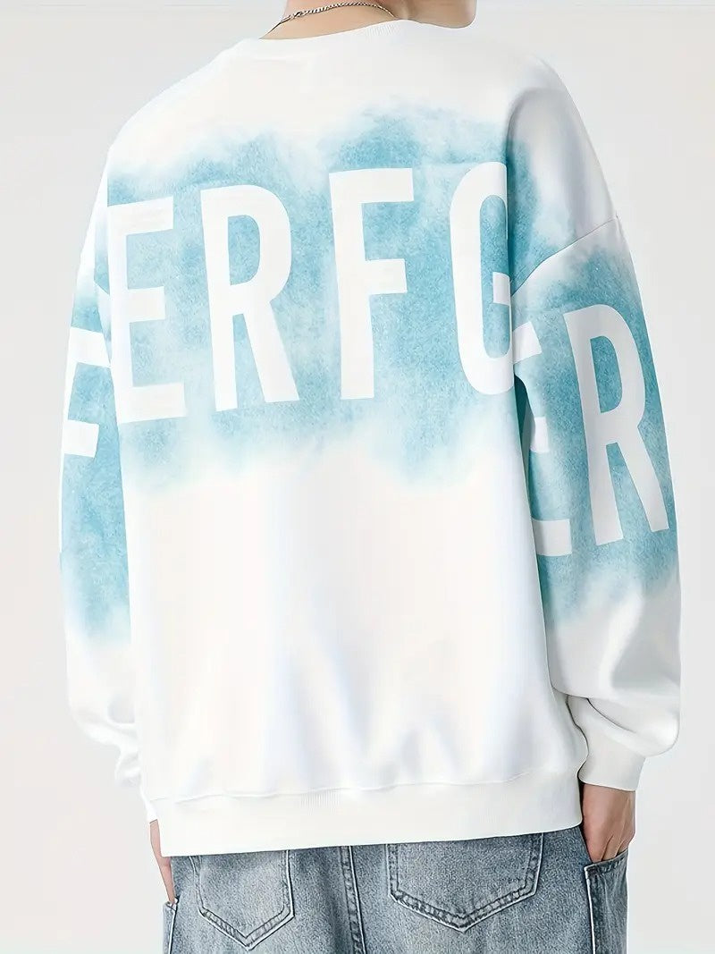 Męski Sweter z Grafiką z Okrągłym Dekoltem