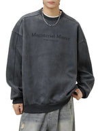 Męski Sweter z Nadrukiem Tekstowym