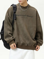 Męski Sweter z Nadrukiem Tekstowym