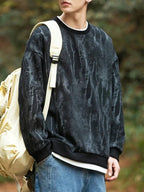 Męski Sweter z Okrągłym Dekoltem i Abstrakcyjnym Wzorem