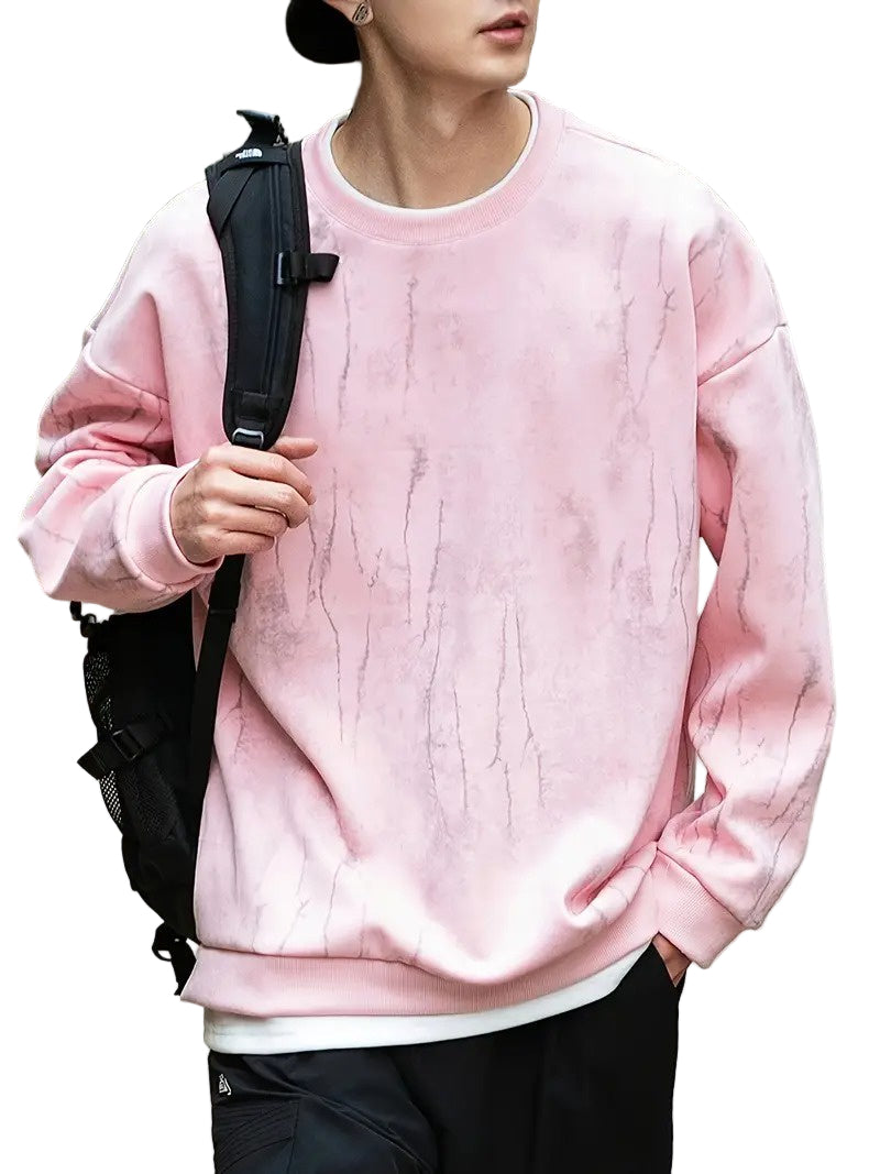 Męski Sweter z Okrągłym Dekoltem i Abstrakcyjnym Wzorem