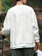 Męski Sweter z Okrągłym Dekoltem i Abstrakcyjnym Wzorem